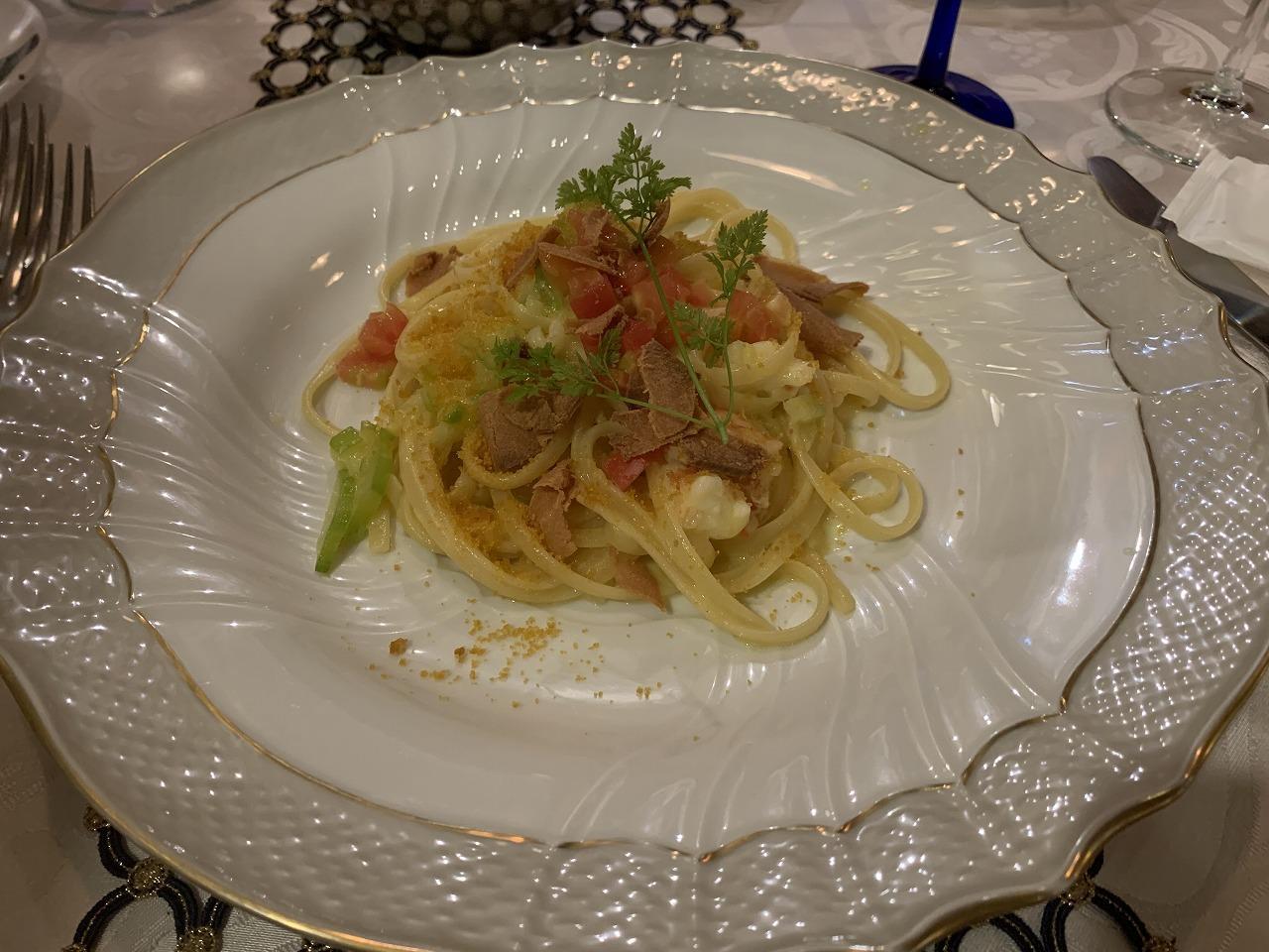 マグロのからすみパスタ