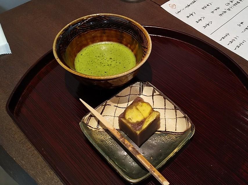 本日の生菓子（栗蒸し羊羹）＋抹茶セット