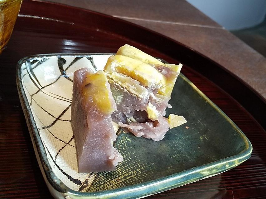 本日の生菓子（栗蒸し羊羹）＋抹茶セット