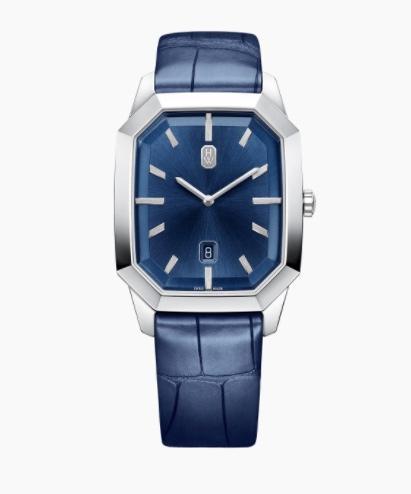 Emerald 33mm 出典：https://www.harrywinston.com/ja/products/harry-winston-emerald-collection/emerald-33mm-w1/blue-alligator-leather-emeqhd33ww001